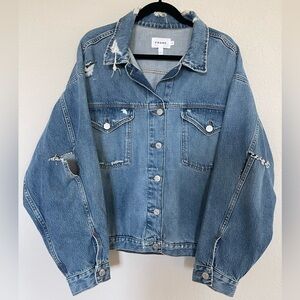 FRAME Distressed Denim Jacket